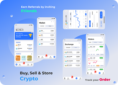 Krypto - Trading App branding design graphic design ui ux vector