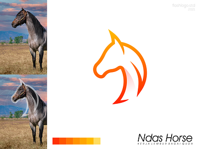 Ndas Horse Logo animals app brand branding clean color design grid horse identity illustration lettering logo minimal minimalist modern simple vector