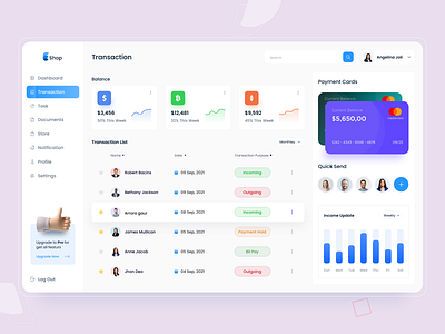 SaaS - Wallet Management Dashboard admin dashboard analytics app app branding cart charts dark dashboard app dashboard design filter interaction list minimal design saas table ui ux wallet web app