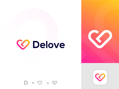 D Letter + Love best logo design brand brand identity branding branding agency d logo d love logo d mark gradient logo heart logo icon letter d logo logo design logo folio logo trends 2022 love modern logo modern minimalist logo monogram logo