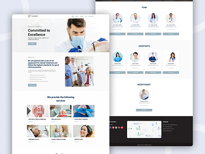 Dentist Doctor Care - Web design | UI UX Design branding dental dental care dental clinic design hero banner home page landing page medical minimal ui uiux user interface design ux website website design