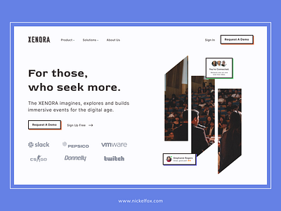 Xenora - Event Concept Landing page branding clean color conference event hero section landingpage meetup minimal nft retro trending ui ux website