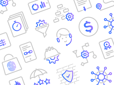 Icon Family for an Insurance Client color colors family flat icon icons insurance minimal vector