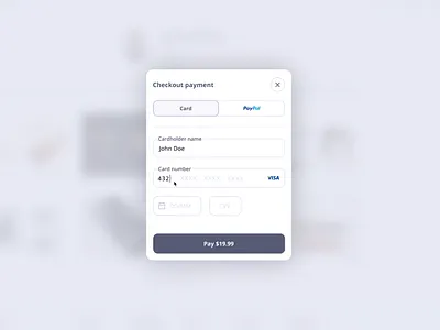Modal payment checkout - Daily UI 2 (Credit Card Checkout) checkout clean creditcard daily minimal modal payment popup purple ui web