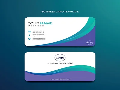 Business Blue Card Template blue business card business card modern business card modern card