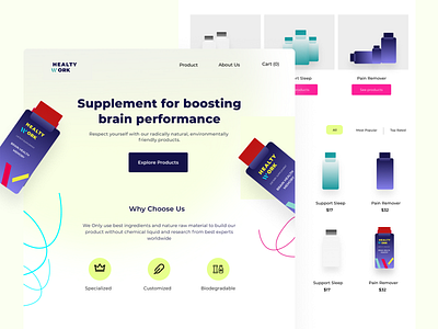 Exploration Supplement Ecommerce Website agency explore herbal illustration landing landing page medicine nestwasp supplement ui ux website