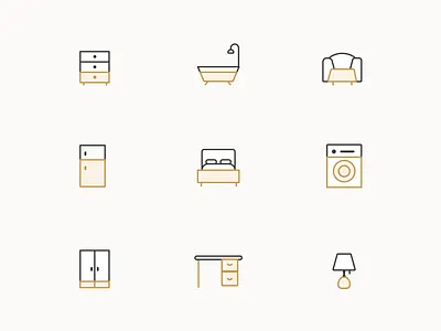 Furniture Icon Set design furniture icondesign icons minimalism ui