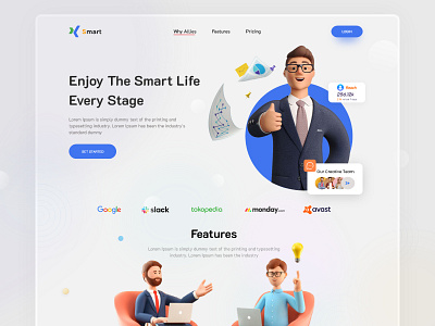 Digital Life Style Landing Page Design 2021 trend branding clean design homepage landingpage learning logo responsive template trendy design ui ui ux website