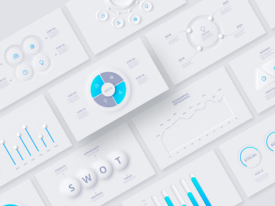 Neumorphic Animated PowerPoint Presentation | Infographics animated free infographic neumorphic neumorphism powerpoint presentation