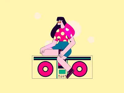 Boombox 2 adobe illustrator behance boombox boombox illustration character character design character illustration design flat flat character flat character design flat design freelance illustrator illustration illustrator music music illustration procreate vector vector illustration