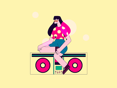 Boombox 2 adobe illustrator behance boombox boombox illustration character character design character illustration design flat flat character flat character design flat design freelance illustrator illustration illustrator music music illustration procreate vector vector illustration