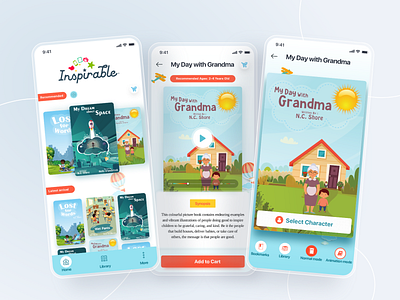 Kid Book Store App UI/UX application book story app graphic design illustration ios design kid story app ui design ux design