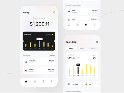 Subscription & Expense Manager app banking clean expense manager expense tracker finance financial mobile design payment piqo piqo design subscription ui ux