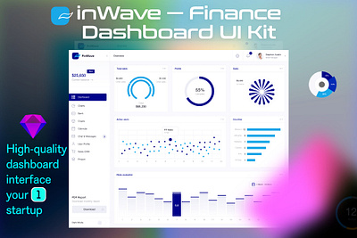 Finance dashboard UI Kit admin chart crypro cryptodashboard dashboard data design element finance graph illustration infographic interface kit panel template ux visualization webdesign widget