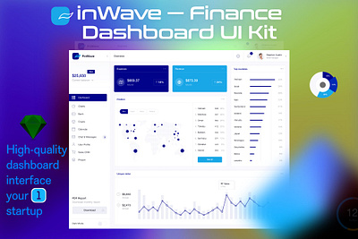 Finance dashboard UI Kit admin chart crypto cryptodashboard dashboard data design element finance graph illustration infographic interface kit panel template ux visualization webdesign widget