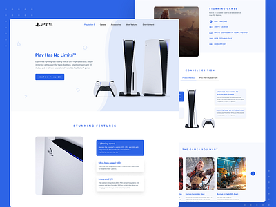 PlayStation 5 web design - Website ui ux design - Landing page clean interface landing page minimal minimalist modern product product design template typography ui ui design ui ux user interface ux visual design web web design website website design