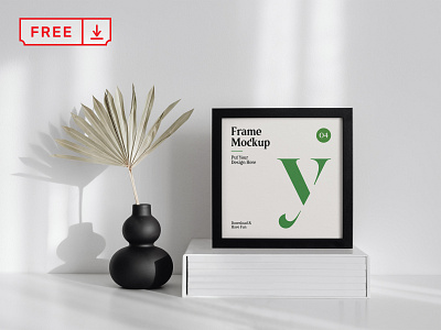 Free Square Frame on Table Mockup branding design download frame free freebie identity illustration mockup psd template typography