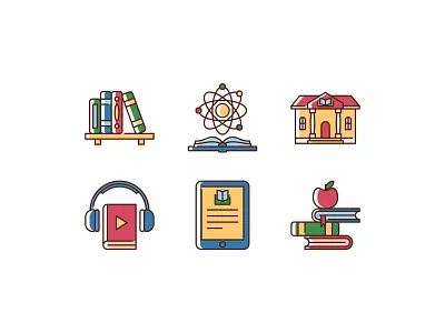 Literacy Icon Set book books branding design icon icon design icon set iconography icons illustration learn literacy logo read reading study ui