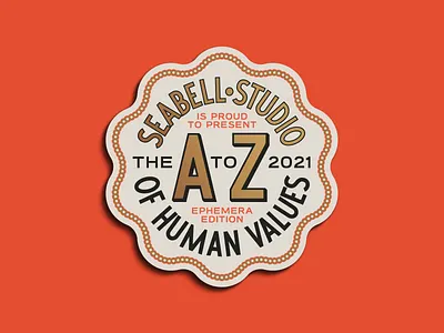 Seal for The A-Z of Human Values az badge crest design human illustration logotype print project seal stamp sticker typography values