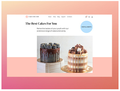 Cakes and Candy — Home page design flat ui ux web