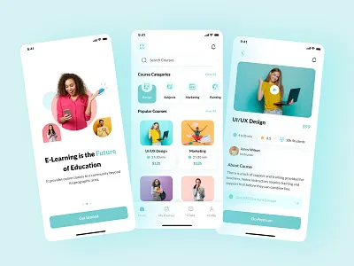 Online Learning Platform App apps branding course app courses education illustration interaction ios onlineeducation school study ui