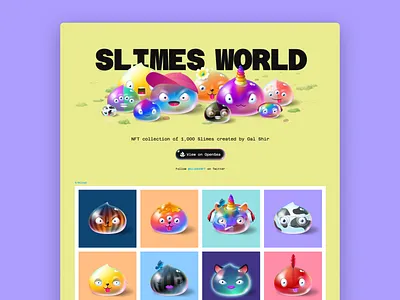 Slimes World Website illustration ui web web design