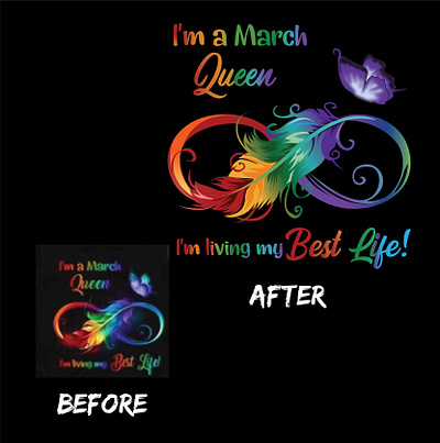 I AM A MARCH QUEEN design graphic design illustration lineart logo recreate vector vectorart