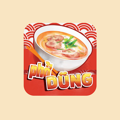 Vietnamese Pho label illustration branding design icon illustration logo vector