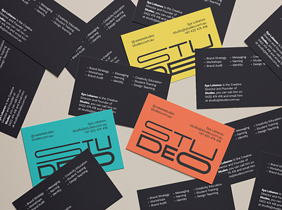 Studeo Cards Preview brand agency brand identity brand visuals branding branding agency business cards colourful design graphic design logo stationery strategic designer visual identity