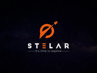 STELAR logo, Rocket, Moon design graphic design logo design modern minimalist rocket logo stelar logo
