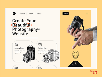 Photography Website _ Landing Page app art branding clean design flat graphic design icon illustration illustrator logo typography ui ux vector
