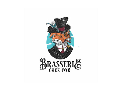 hand drawn steampunk fox logo 3d animation branding character classic design fox graphic design hand drawn icon illustration illustrator logo motion graphics retro steampunk top hat ui vector vintage