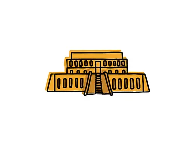 The Temple of Hatshepsut, Egypt design hand drawn icon illustration sketch vector