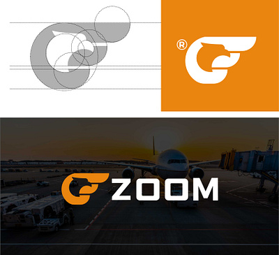 Minimal custom eagle and wings logo design for zoom airline branding minimal