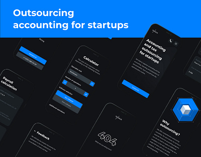 Outsourcing accounting for startups UX/UI landing page accounting behance black blue design illustration ui ux web webdesign веб веб дизайн дизайн