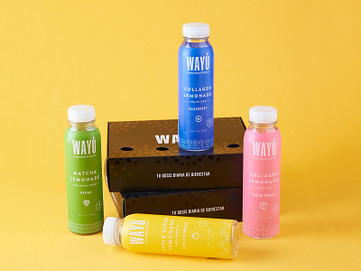 Wayú Box box branding color drinks graphic design lable matcha yellow