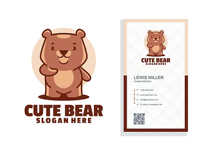 Cute bear logo wild