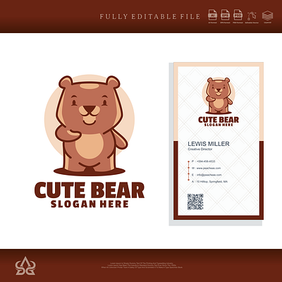 Cute bear logo wild