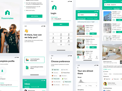 Find roommates airbnb apartment app ui book room cleandesign find home find room find roommates flat design flats mobile app real esate redesign rent app roommate app sugambhardwaj ux