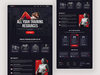Exploration - Fitness Landing Page Website (DAYLFit) app design landing page ui web