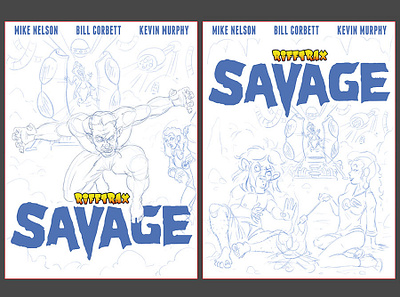 Savage Sketches illustration mst3k rifftrax savage sketch wip