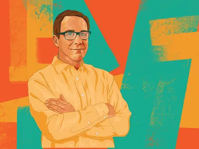 Yuit Portraits: Grant branding color colorful design digital art digital painting graphic design gritty headshot illustration man on brand person portrait procreate app texture true grit texture supply