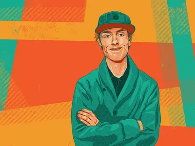 Yuit Portraits: Evan branding corporate design digital art digital painting headshot illustration man portrait portrait art procreate app true grit texture supply