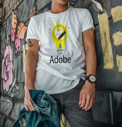 ADOBE REDESIGN LOGO ON A TSHIRT MOCKUP. branding design illustration logo vector