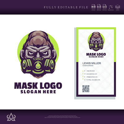 Mask logo designs virus