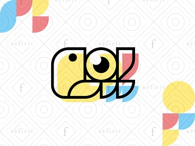 Geometric Macaw Logo abstract animal art bird blocks branding colorful cubic flat for sale frame geometric grid line logo macaw modern parrot printing simple