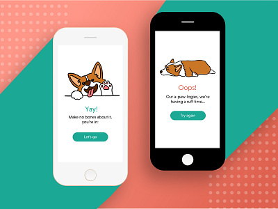 Flash Screen - Daily UI #011 app daily dailychallenge dailyui design dog doggie dribbbler dribbblers error errorscreen illustration splash splashscreen success successscreen ui uiux user experience ux