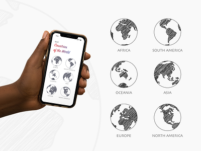 Continent Icons (free) design education geography globe graphic design icons illustraion illustration learning map planet travel ui ui design uidesign world