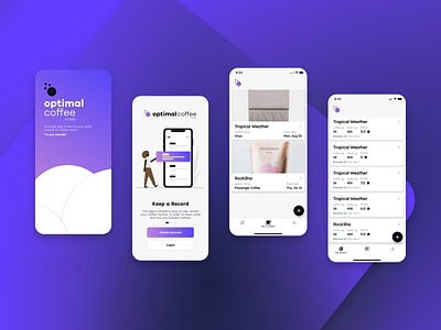 Optimal Coffee Notes coffee coffeeapp specialtycoffee uidesign uxdesign
