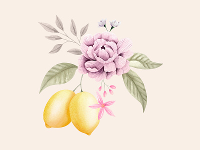 Lemon Party Illustration acuarela floral pattern floralprint homedecor illustration illustrator lemons painting pattern surfacedesigner watercolor